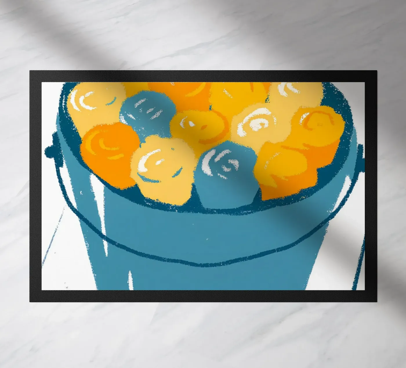 Flowers In A Bucket Fußmatte von PREKETEWE