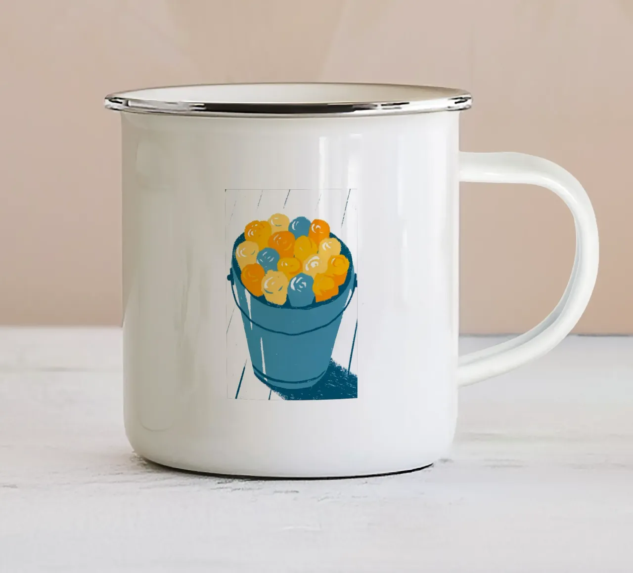 Fiori in un secchio tazza in smalto da PREKETEWE