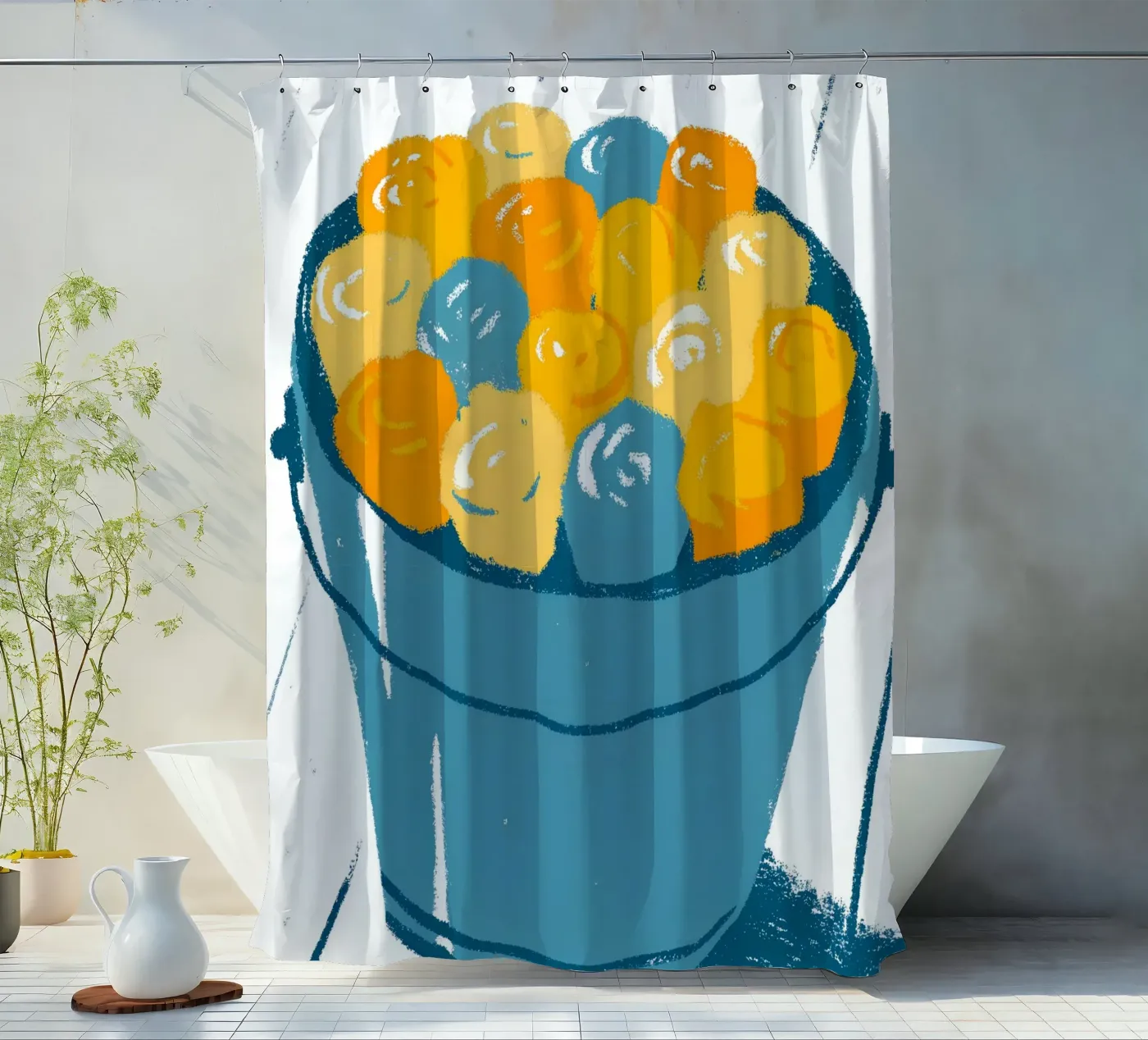 Flowers In A Bucket Duschvorhang von PREKETEWE