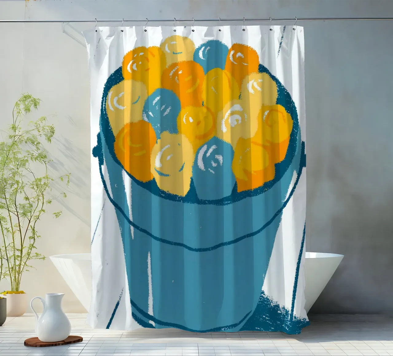 Fiori in un secchio tenda da doccia da PREKETEWE