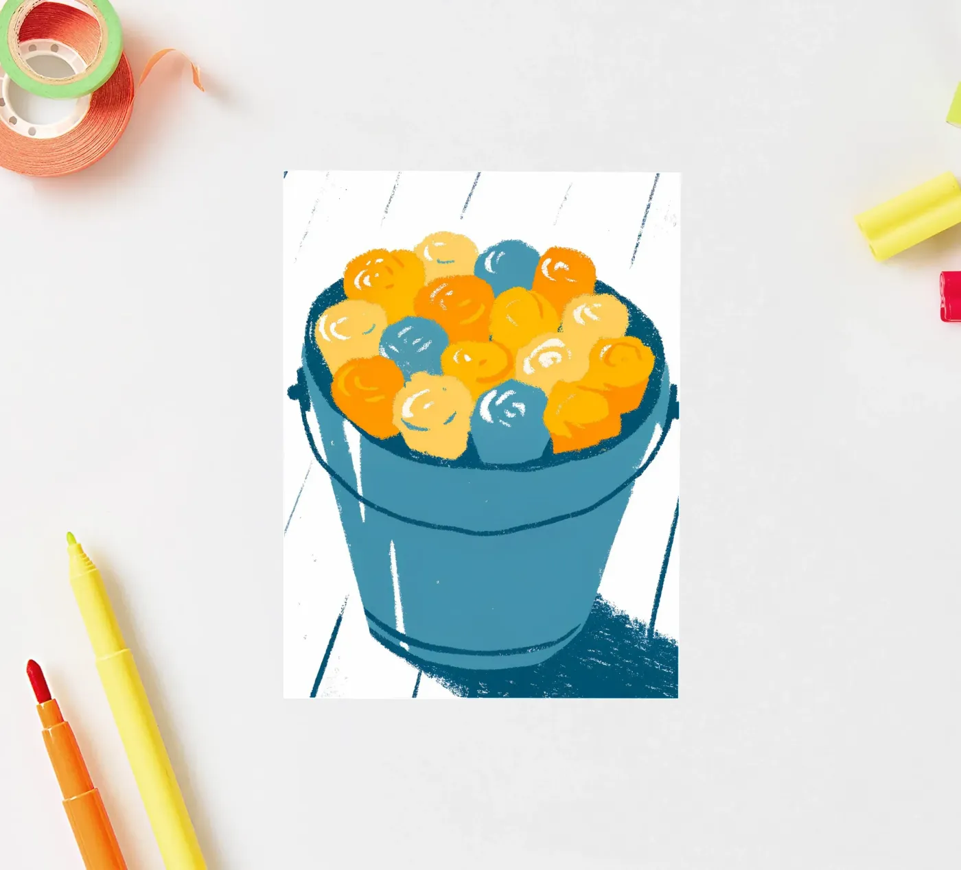 Flowers In A Bucket Sticker von PREKETEWE