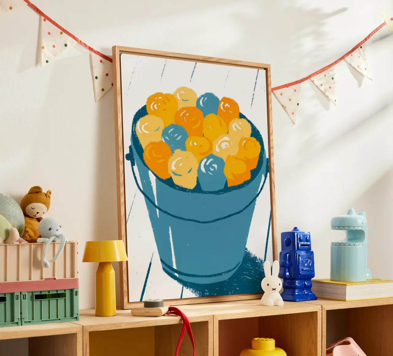 Fiori in un secchio plexiglass con Cornice Artbox da PREKETEWE