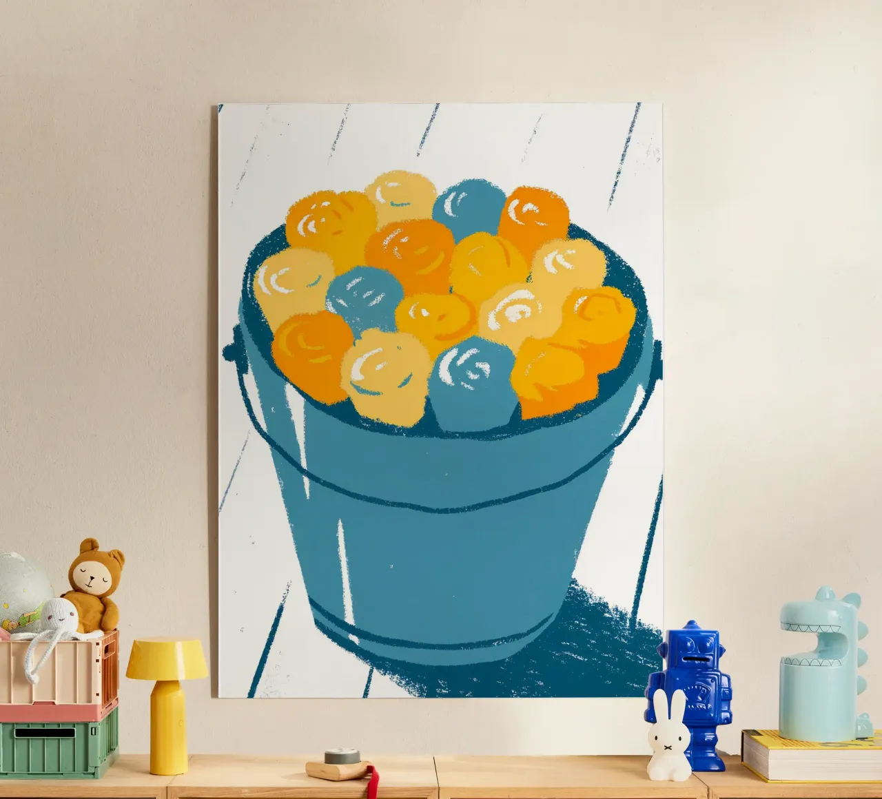 Fiori in un secchio plexiglass con Cornice Artbox da PREKETEWE