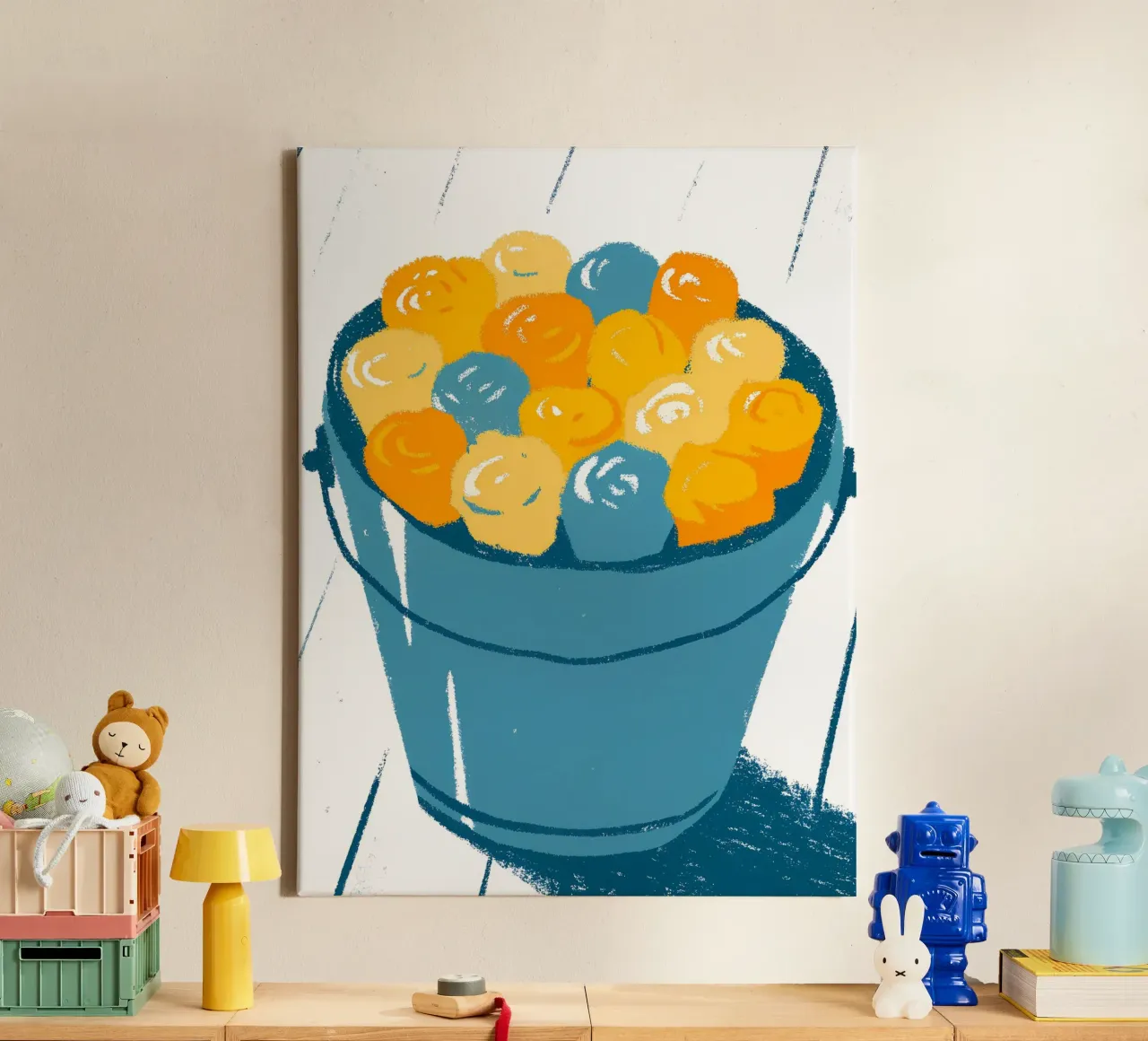 Blumen in einem Eimer Leinwand von PREKETEWE