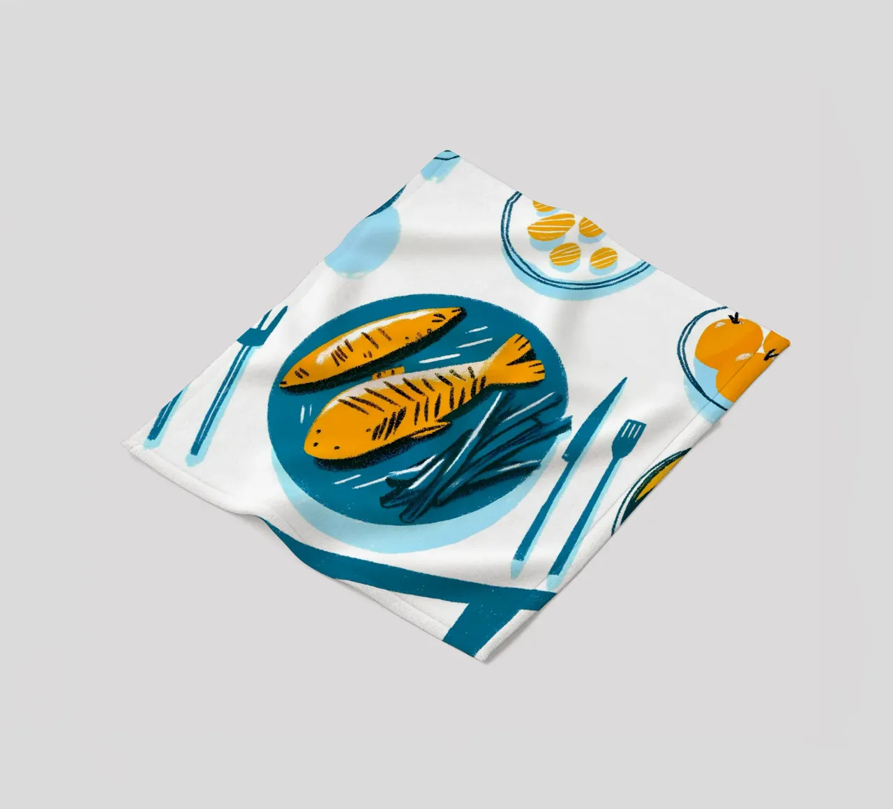 Fischfutter auf dem Teller Fleecedecke von PREKETEWE
