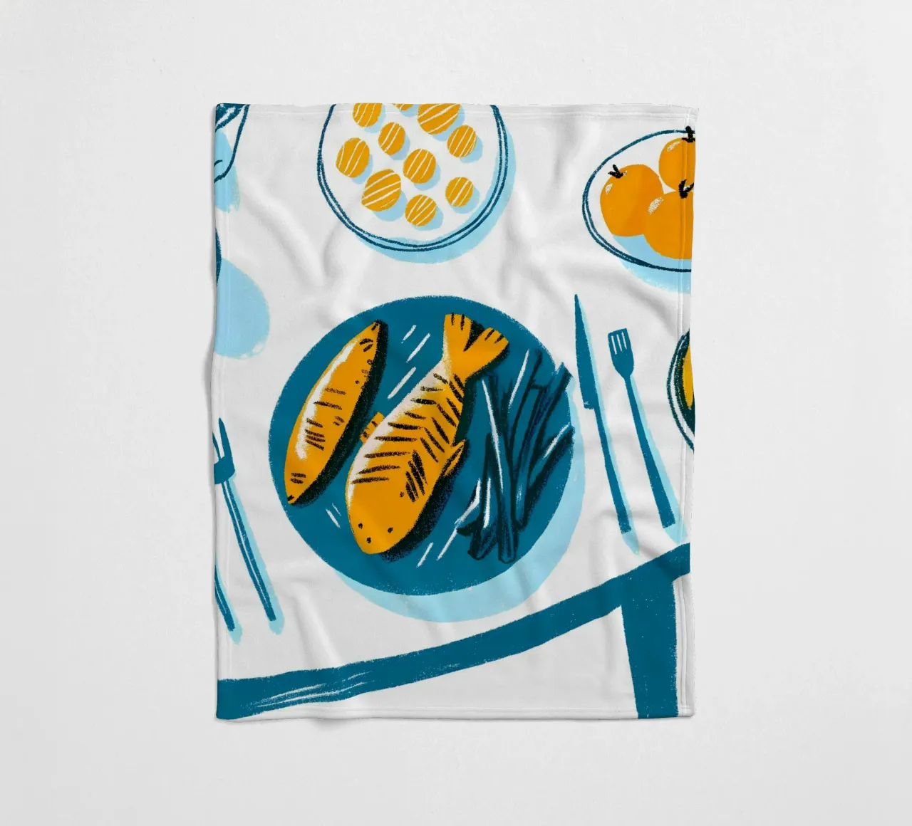 Fischfutter auf dem Teller Fleecedecke von PREKETEWE