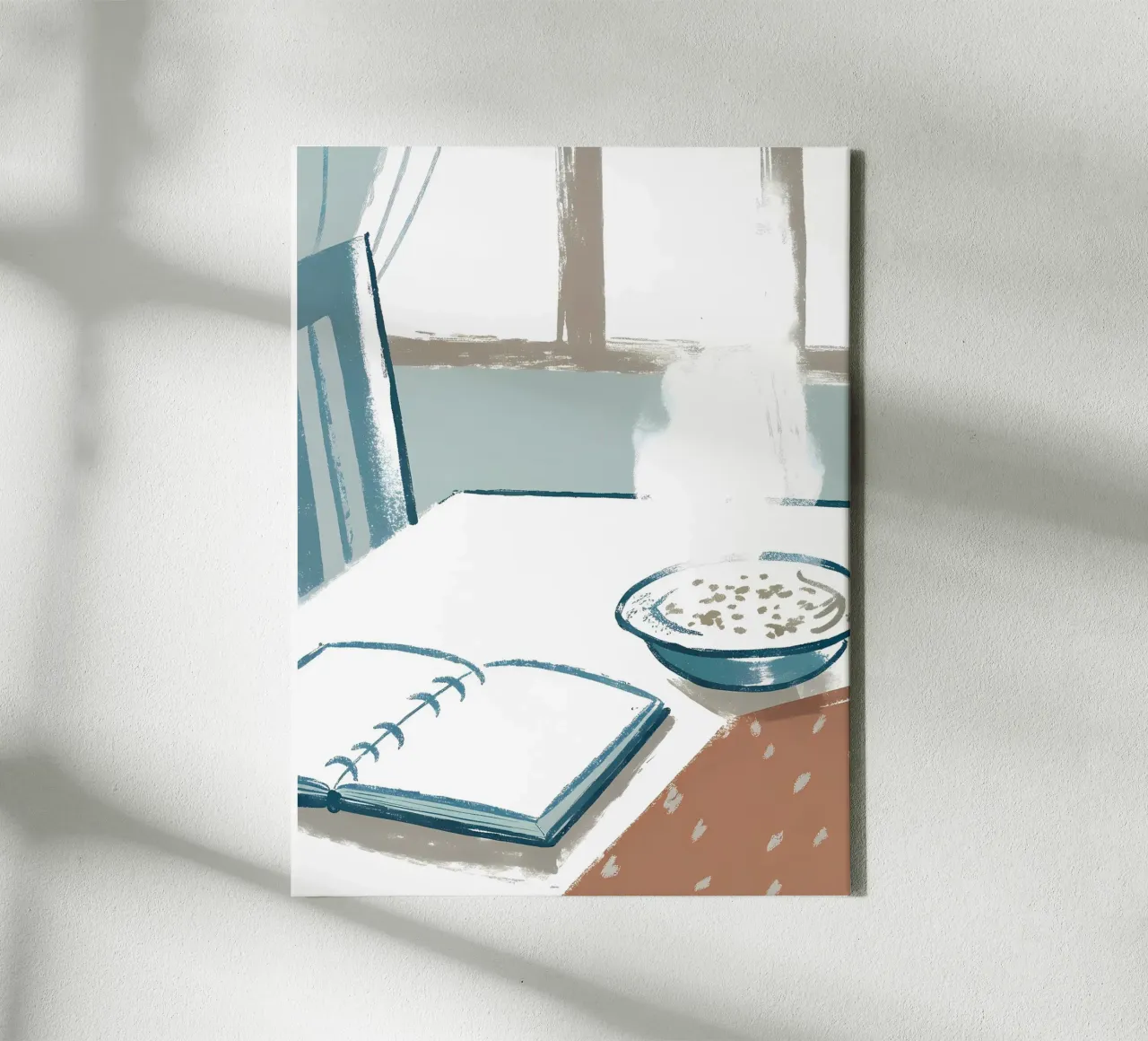 Breakfast at the Table canvas with Floater frame by PREKETEWE