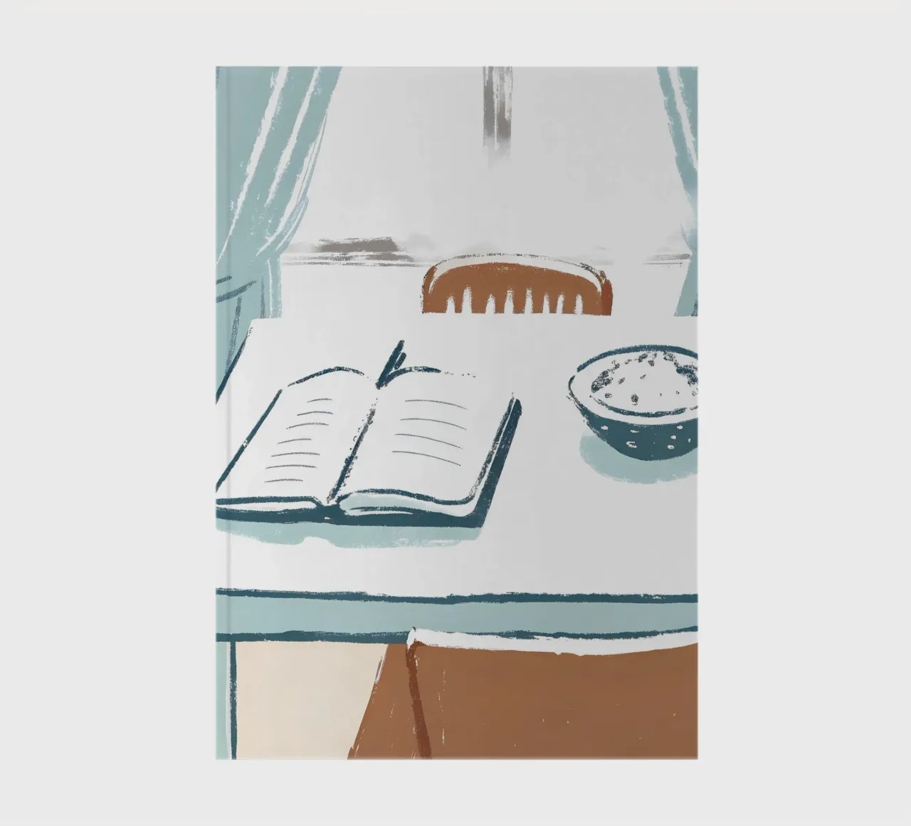 Breakfast and Book on the Table notebook by PREKETEWE