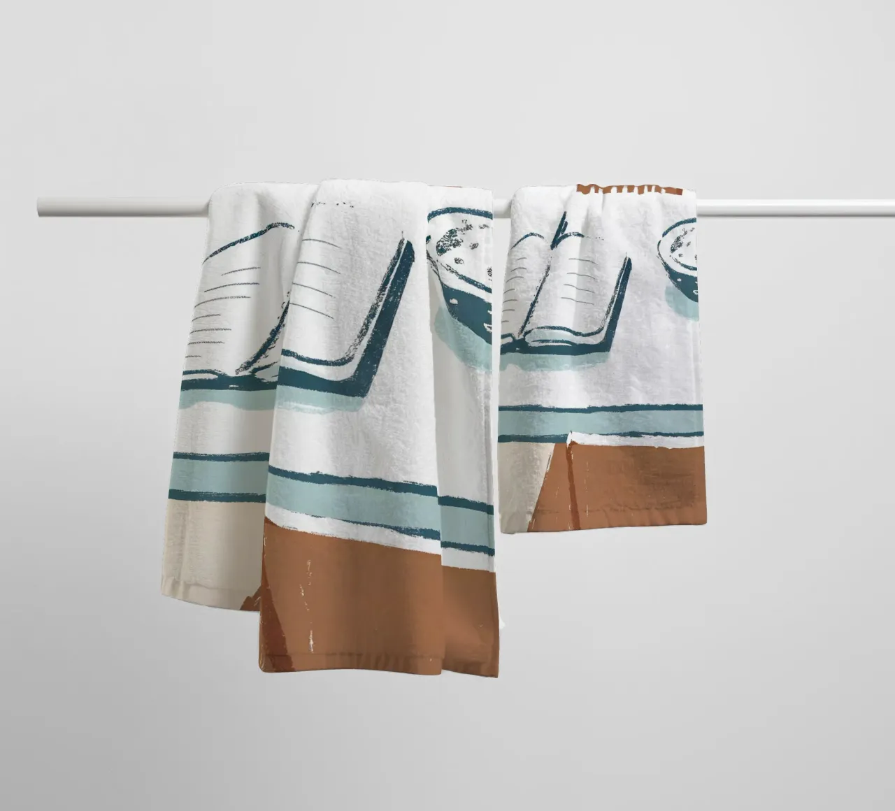 Breakfast and Book on the Table towel by PREKETEWE