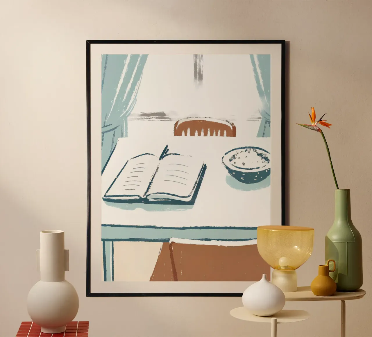 Colazione e libro in tavola poster da PREKETEWE