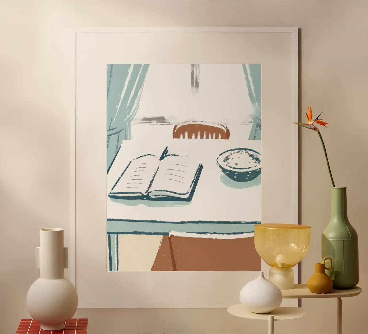 Colazione e libro in tavola poster da PREKETEWE