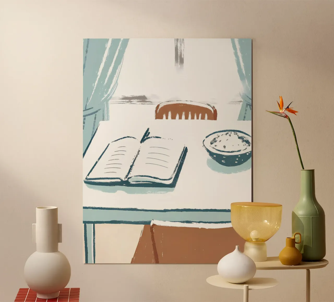Colazione e libro in tavola poster da PREKETEWE