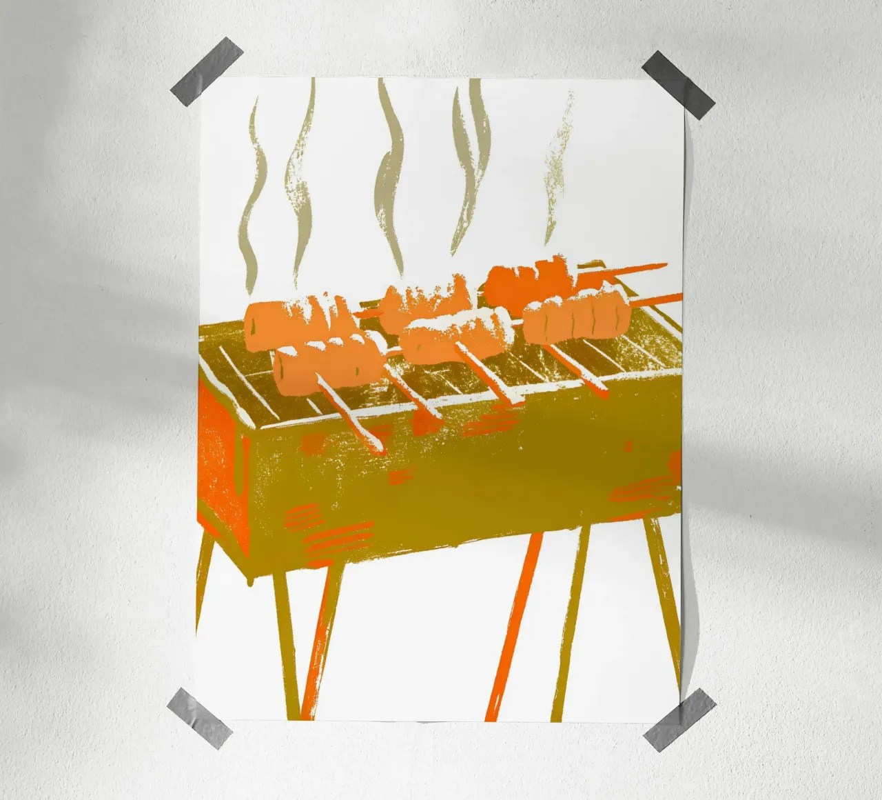 Barbecue poster con telaio in legno da PREKETEWE
