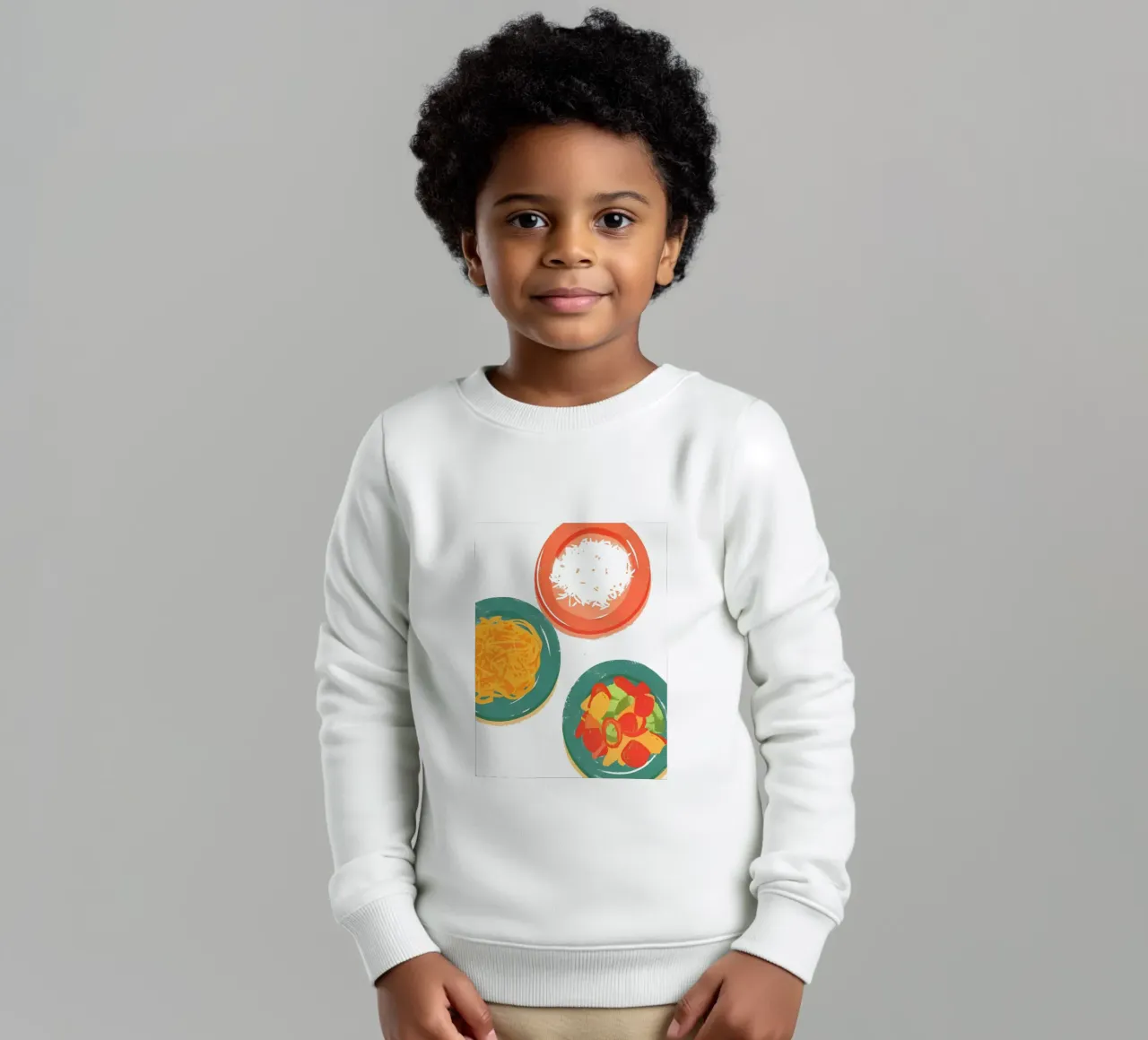 Tre piatti di cibo felpa bambino da PREKETEWE