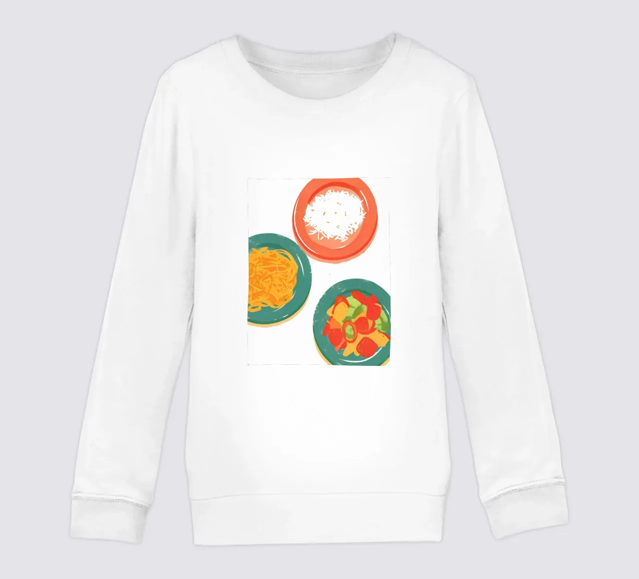 Tre piatti di cibo felpa bambino da PREKETEWE
