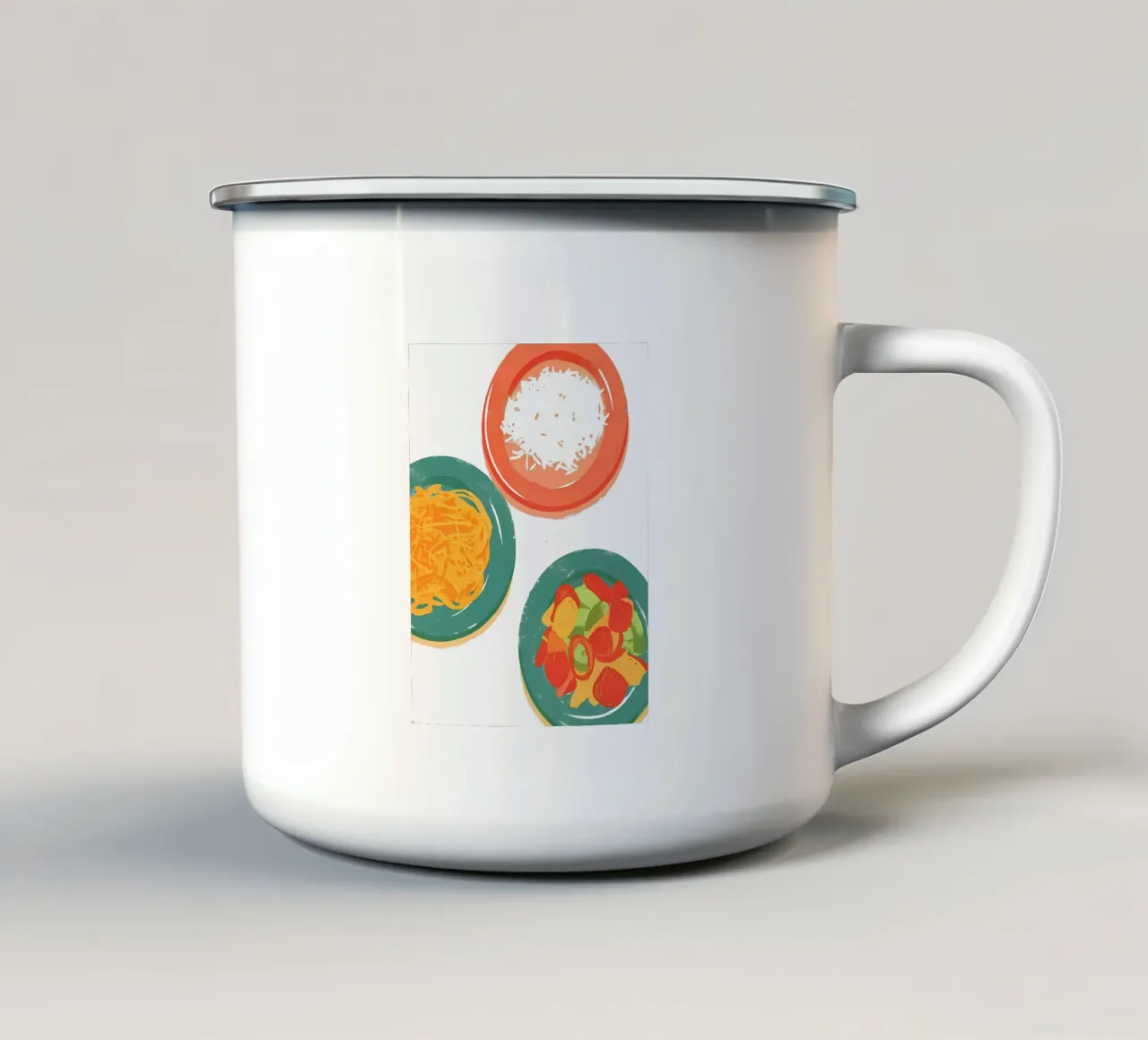 Tre piatti di cibo tazza in smalto da PREKETEWE