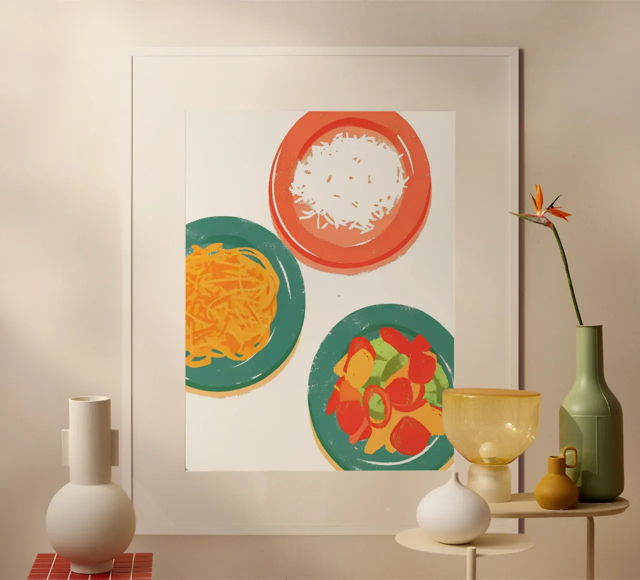 Tre piatti di cibo poster con telaio in alluminio da PREKETEWE