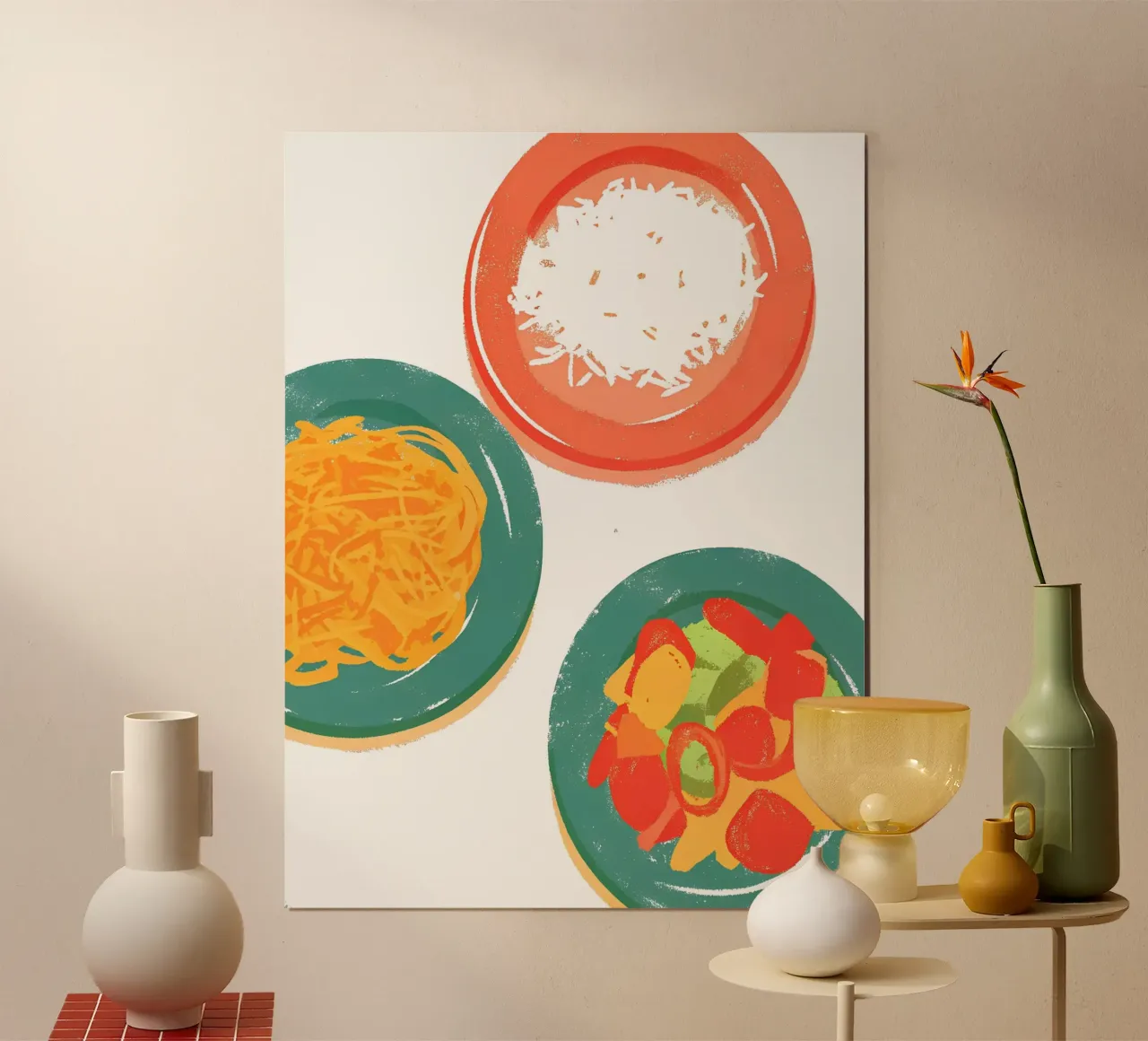 Tre piatti di cibo poster con telaio in alluminio da PREKETEWE