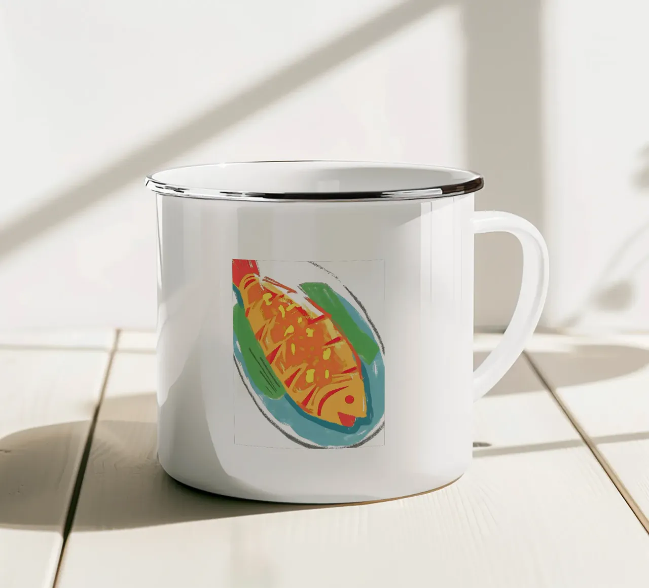 Colazione a base di pesce tazza in smalto da PREKETEWE