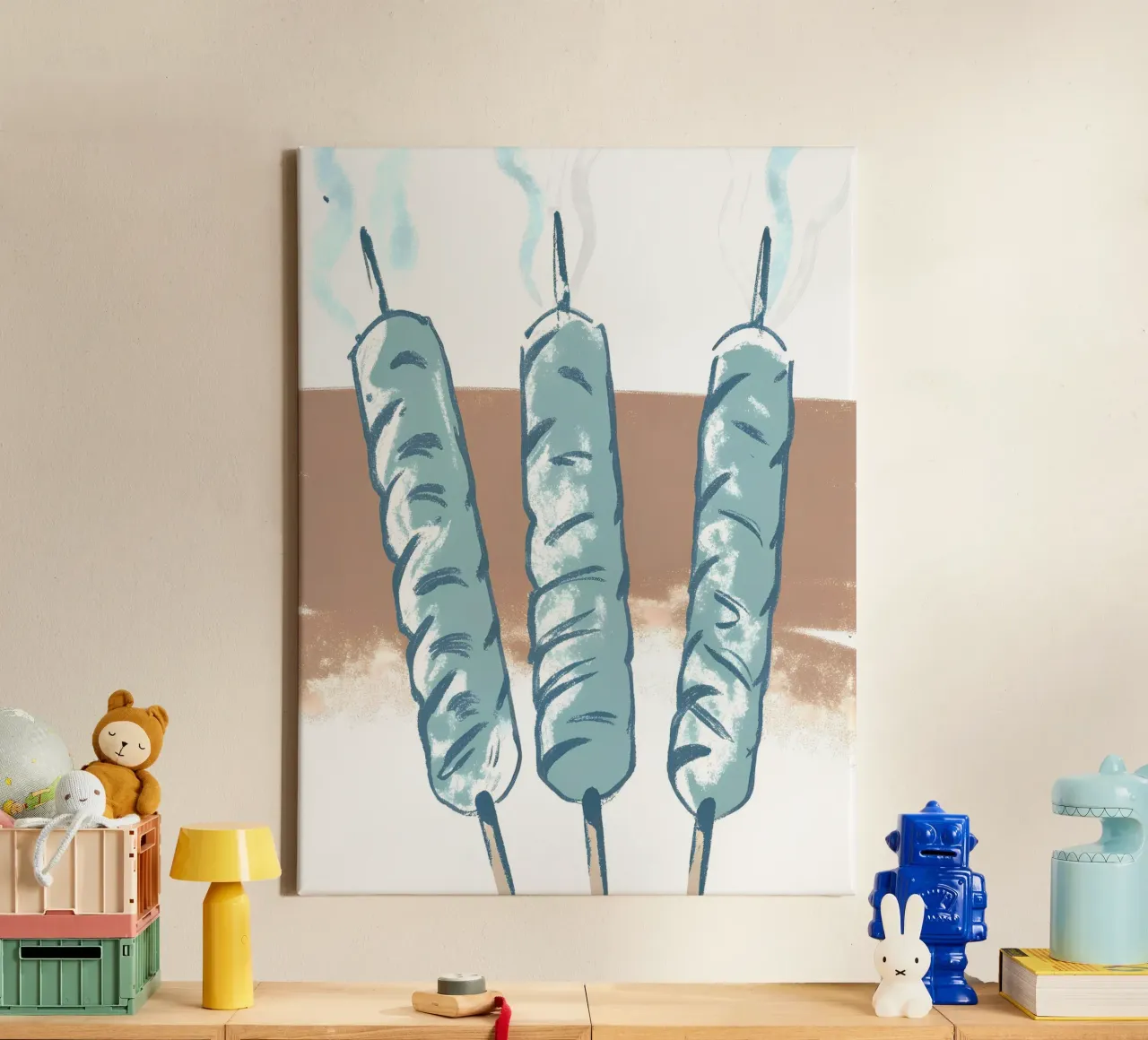 Gegrilde worstjes canvas met Baklijst van PREKETEWE