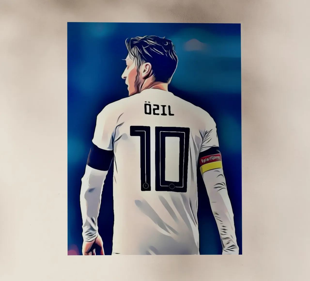 Mesut Ozil - Giocatore di calcio con la maglia numero 10 pellicola backlit da dark eagle