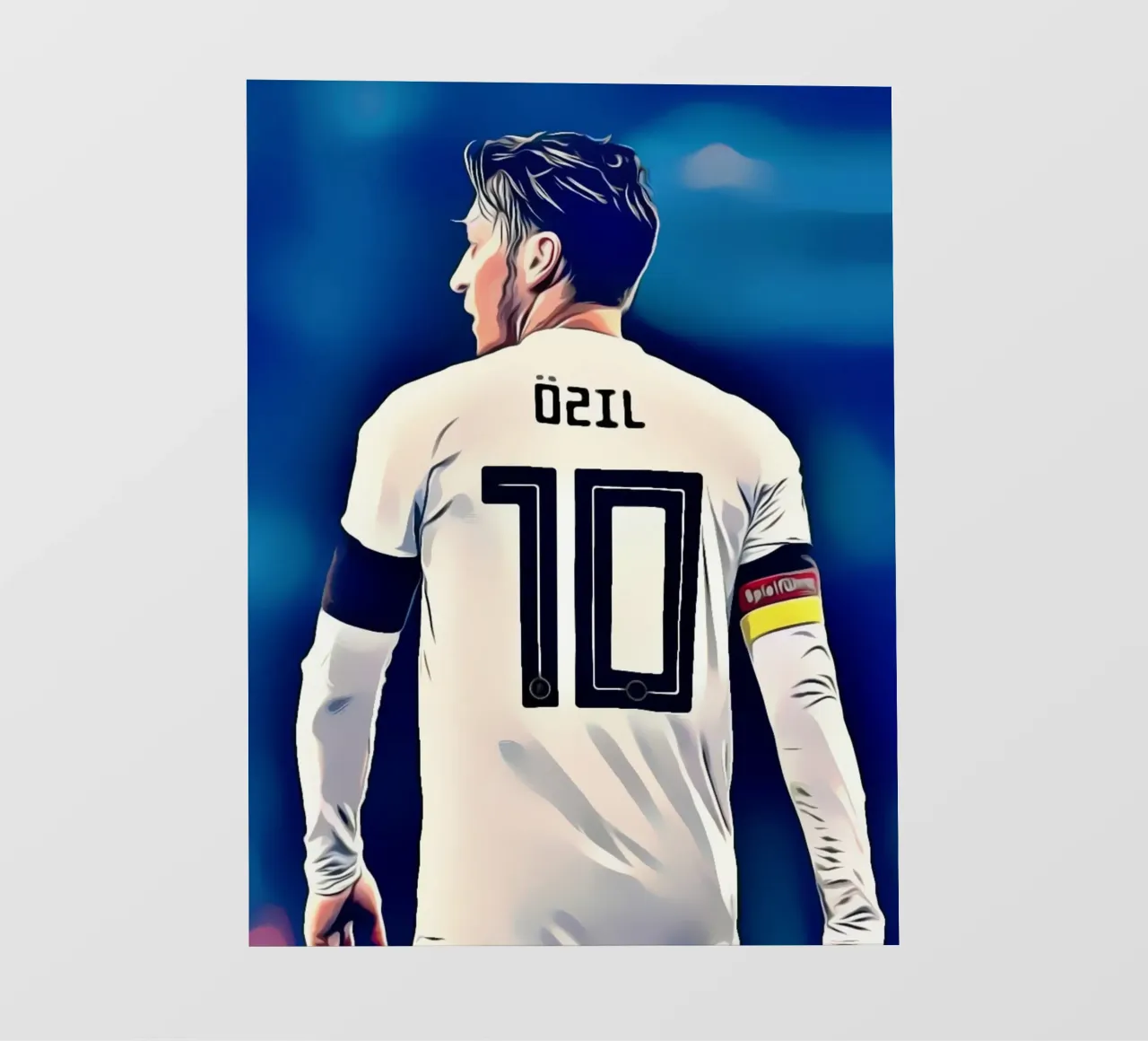 Mesut Ozil - Giocatore di calcio con la maglia numero 10 pellicola backlit da dark eagle