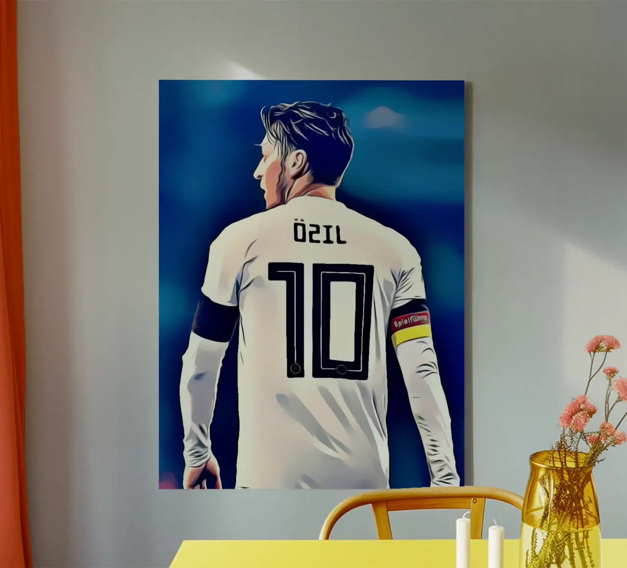 Mesut Ozil - Football Player with Number 10 Jersey canvas with Floater frame by dark eagle
