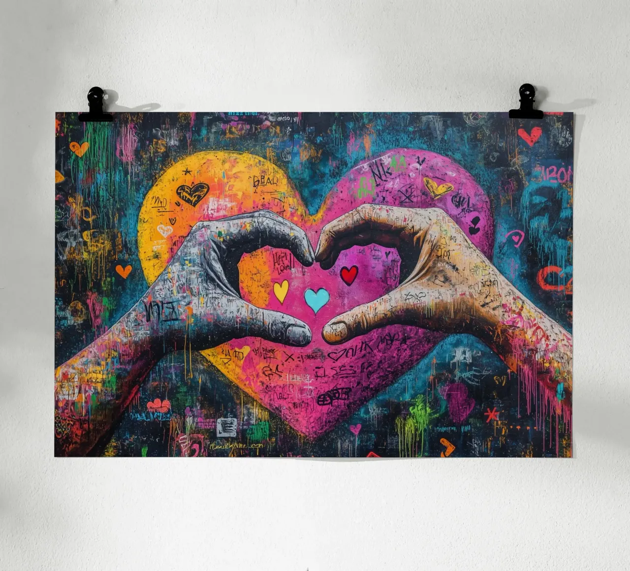 Mani calde della pop art poster con telaio in alluminio da Carinaprint