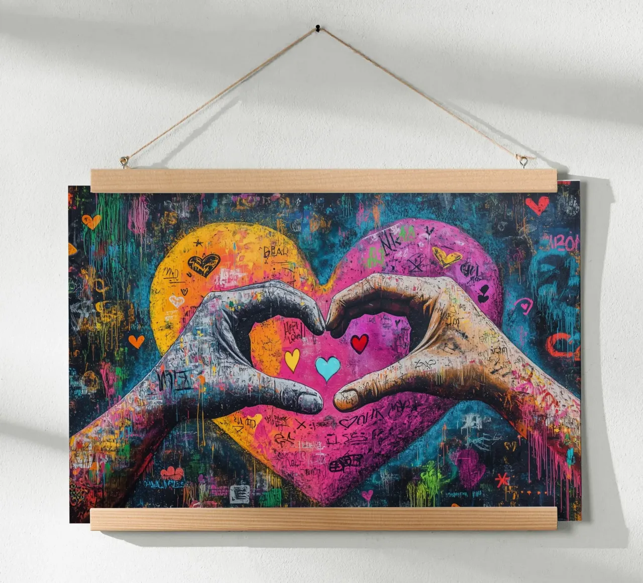 Mani calde della pop art poster con telaio in alluminio da Carinaprint
