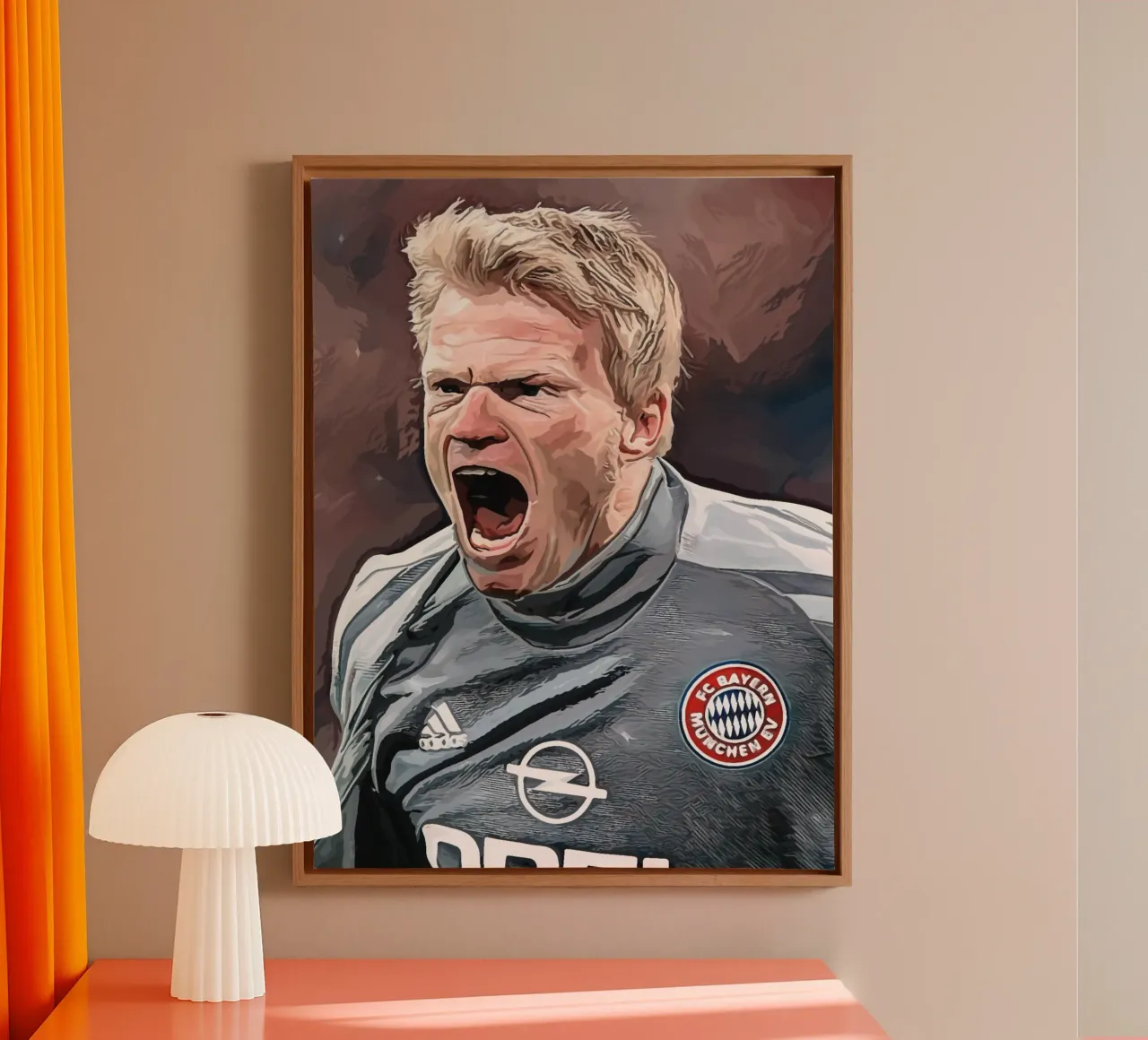 Oliver Kahn tela con Cornice a cassetta da dan band