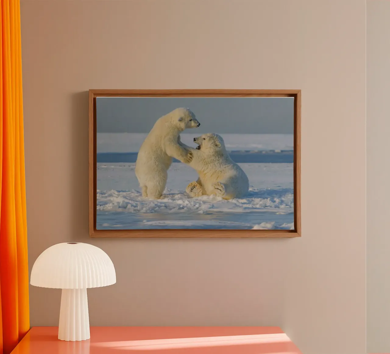 Zachte overtuiging van Arctic Bear canvas met Baklijst van Nature's Palette