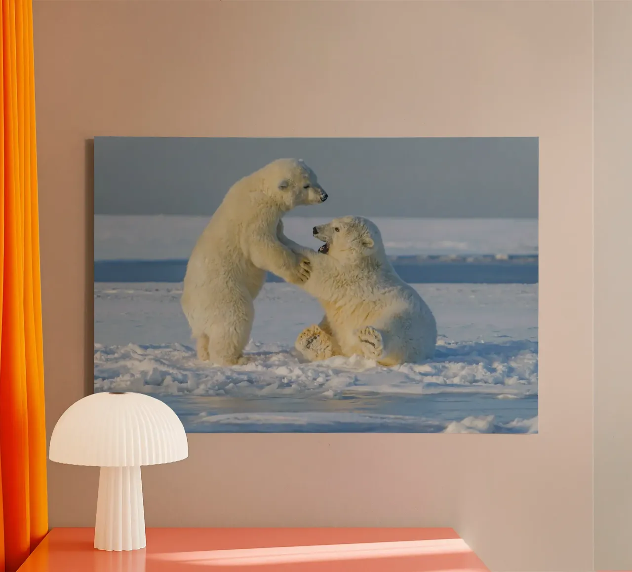 Zachte overtuiging van Arctic Bear canvas met Baklijst van Nature's Palette