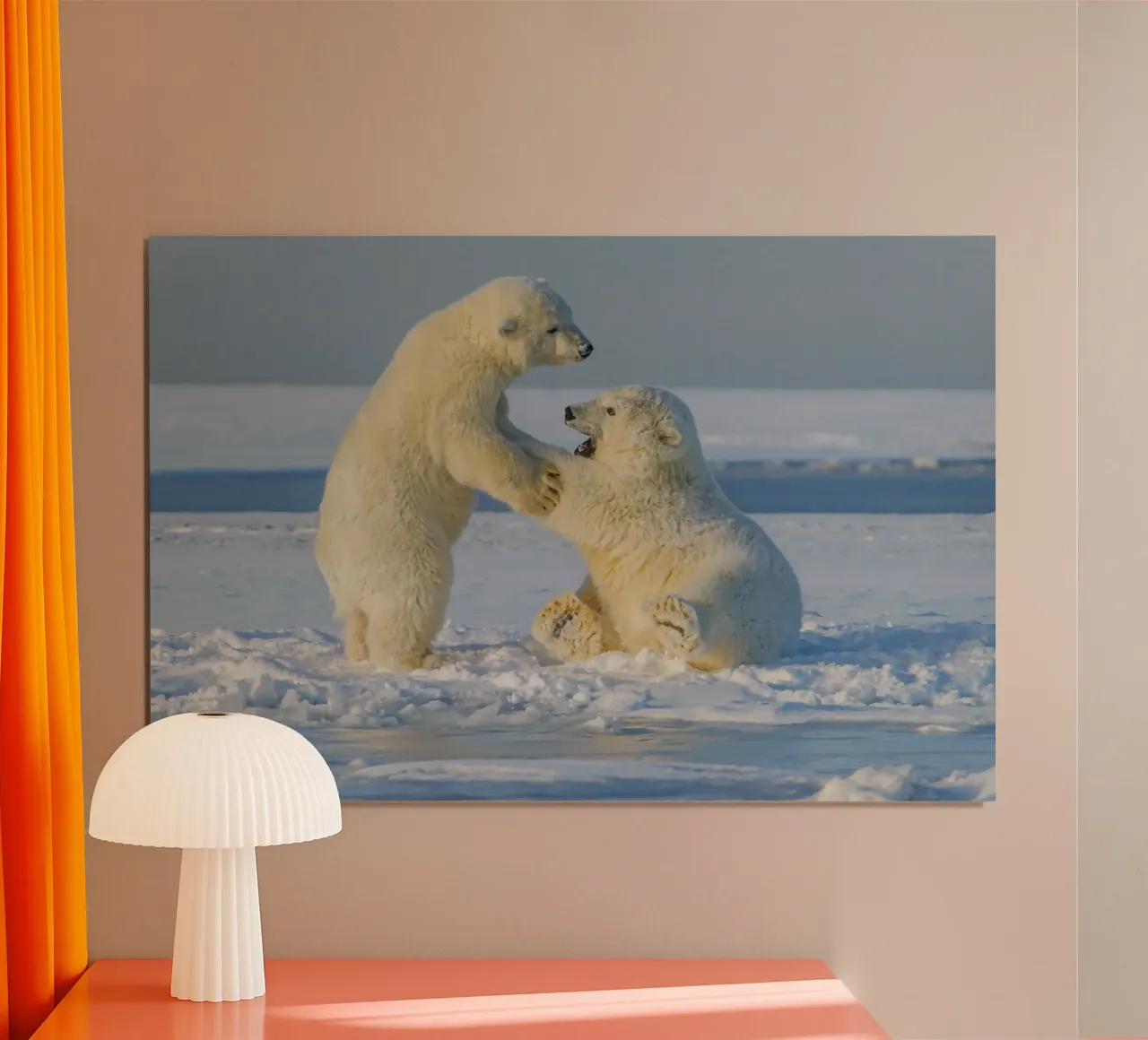 La delicata persuasione dell'orso artico poster da Nature's Palette