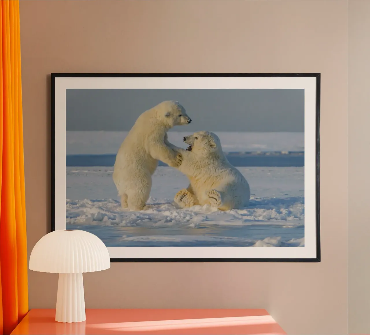 La delicata persuasione dell'orso artico poster da Nature's Palette