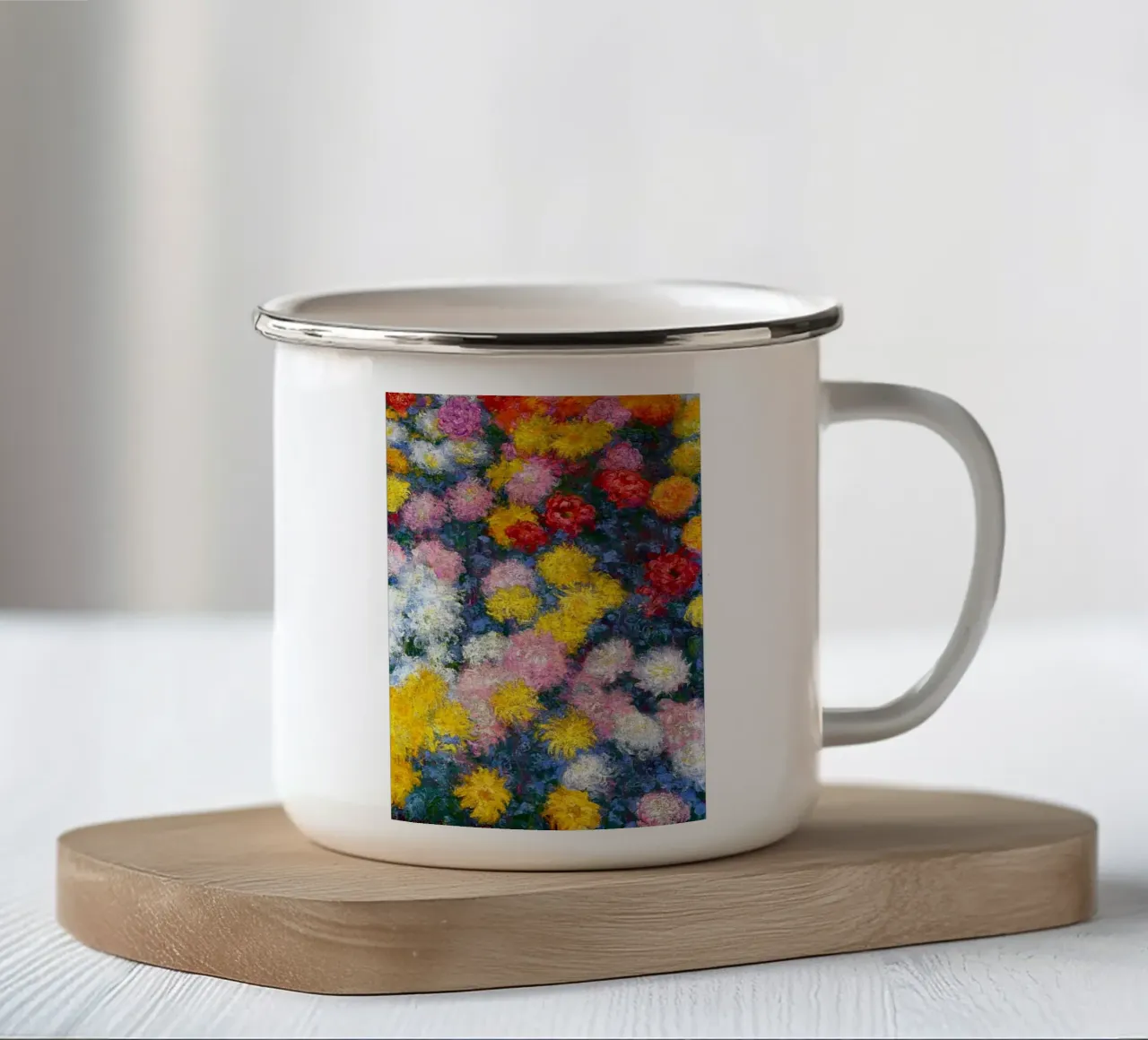 crisantemi colorati tazza in smalto da belong shop