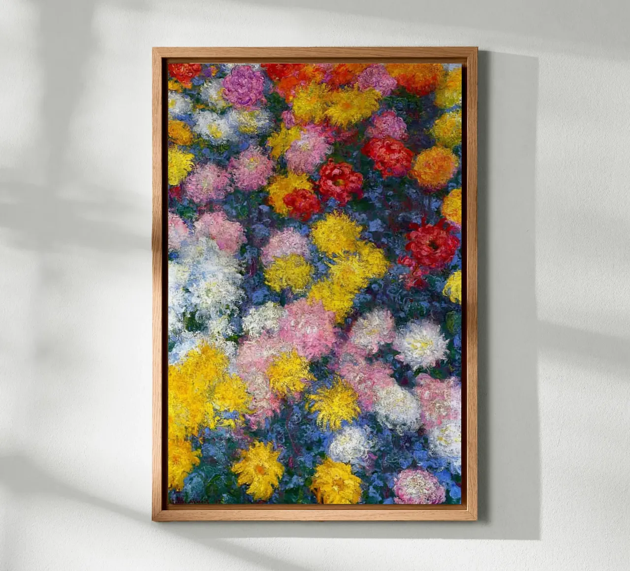 kleurrijke chrysanten canvas met Baklijst van belong shop