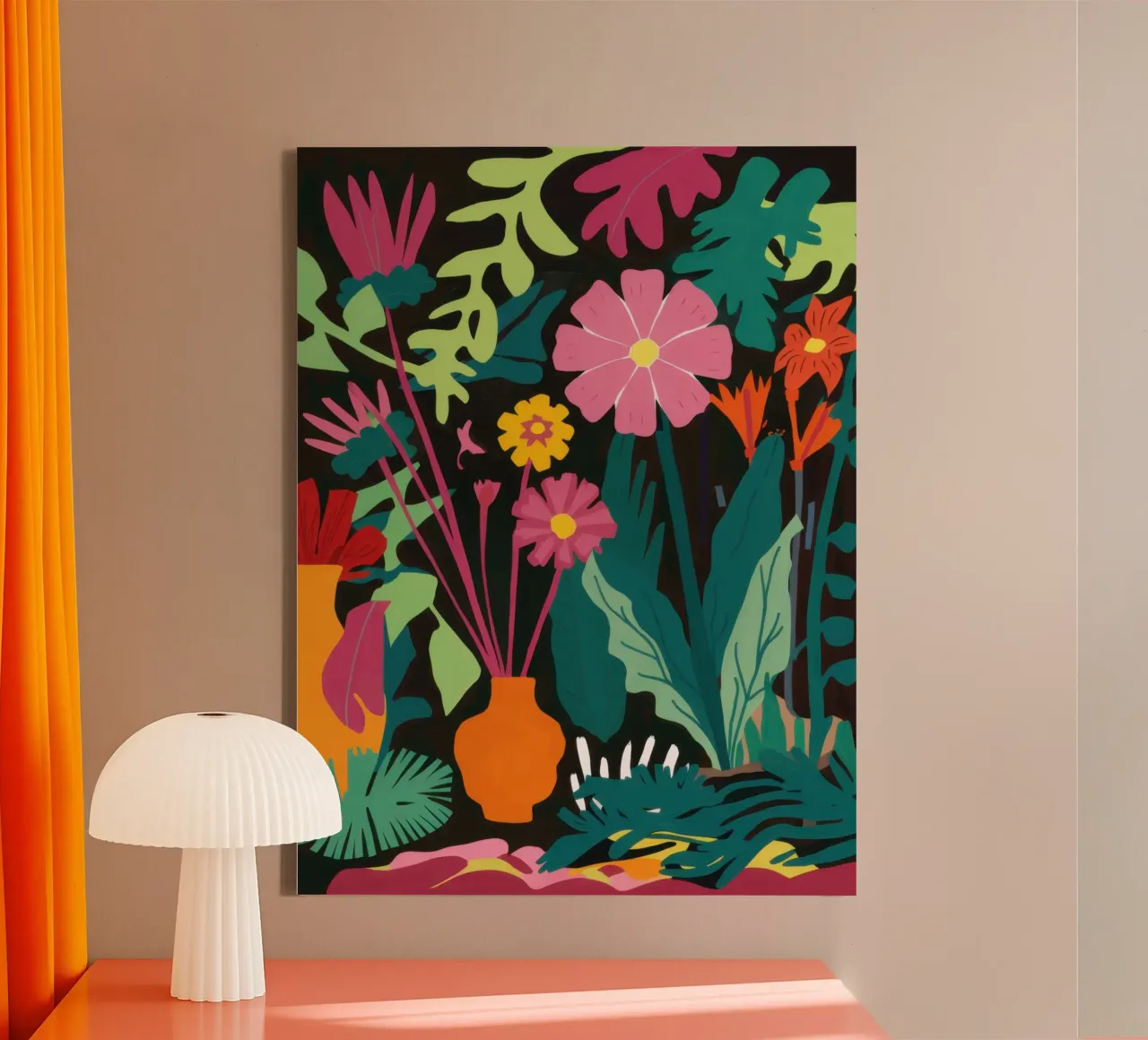 Bouquet Midnight Bloom tela con Cornice a cassetta da Echo Saber