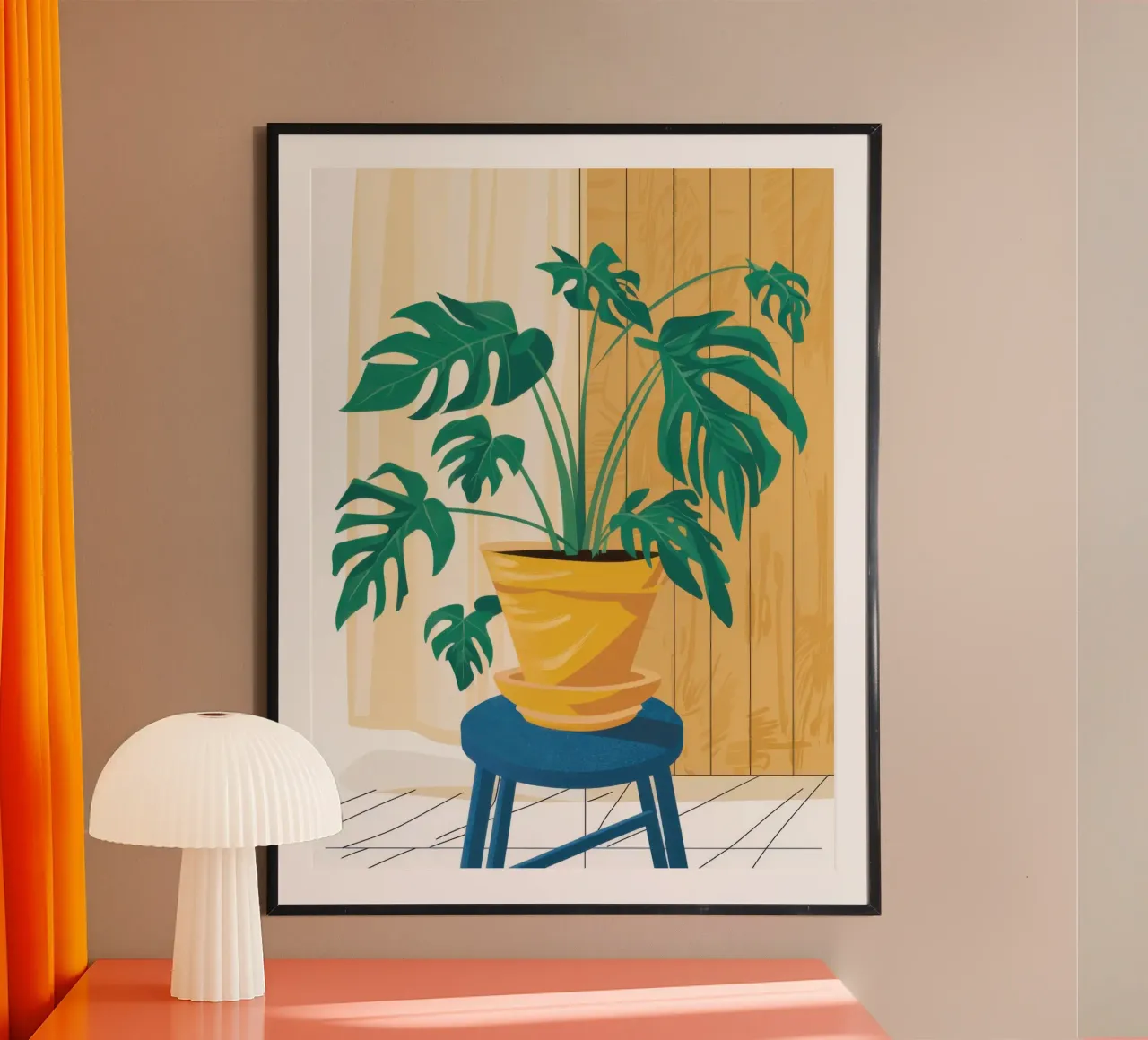 Monstera alla luce del sole poster da Wish Studio