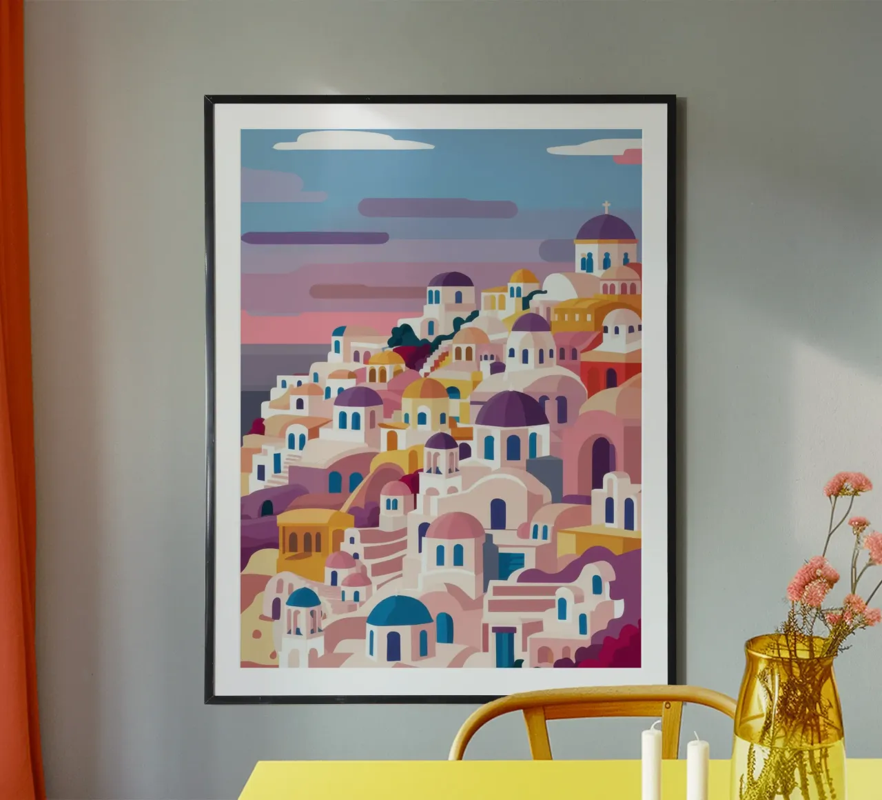 Crepuscolo su Santorini poster da Heaven Craft