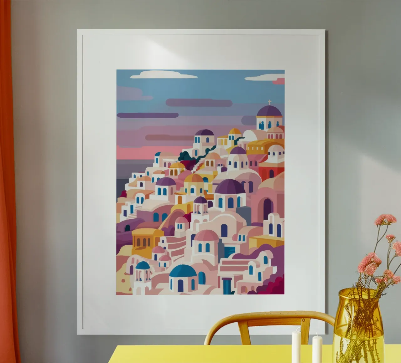 Crepuscolo su Santorini poster da Heaven Craft