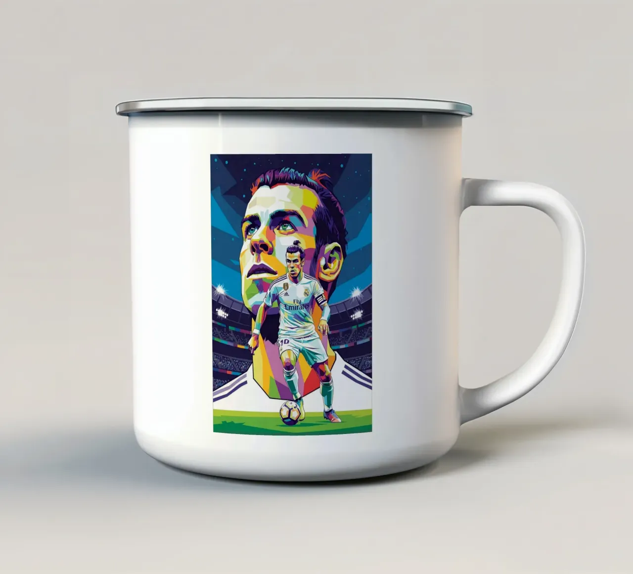 Ritratto pop art di Gareth Bale #3 tazza in smalto da Hantamrata