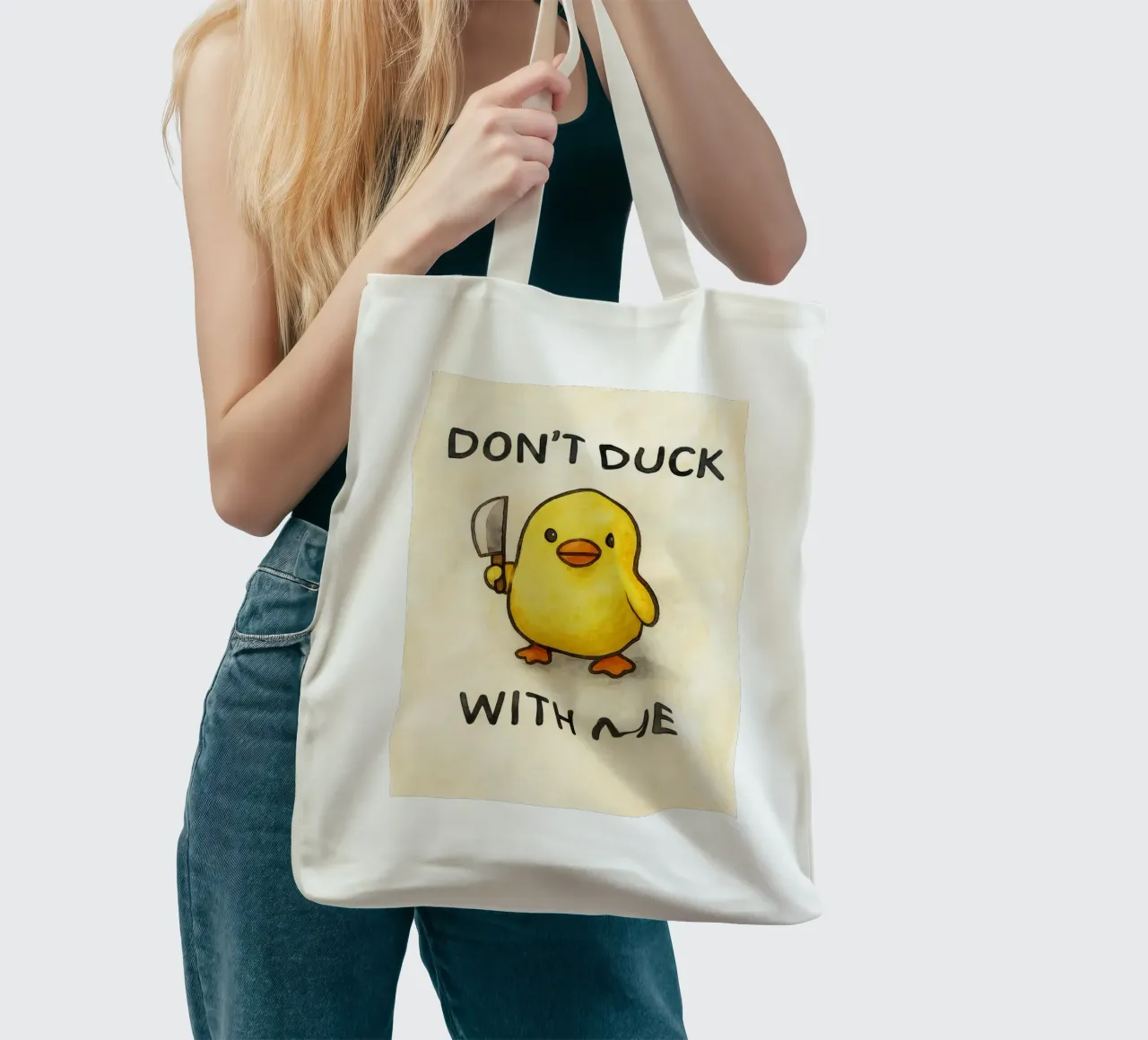 dodont duck with me funny ducknt duck with me funny duck Jutebeutel von cepeducks