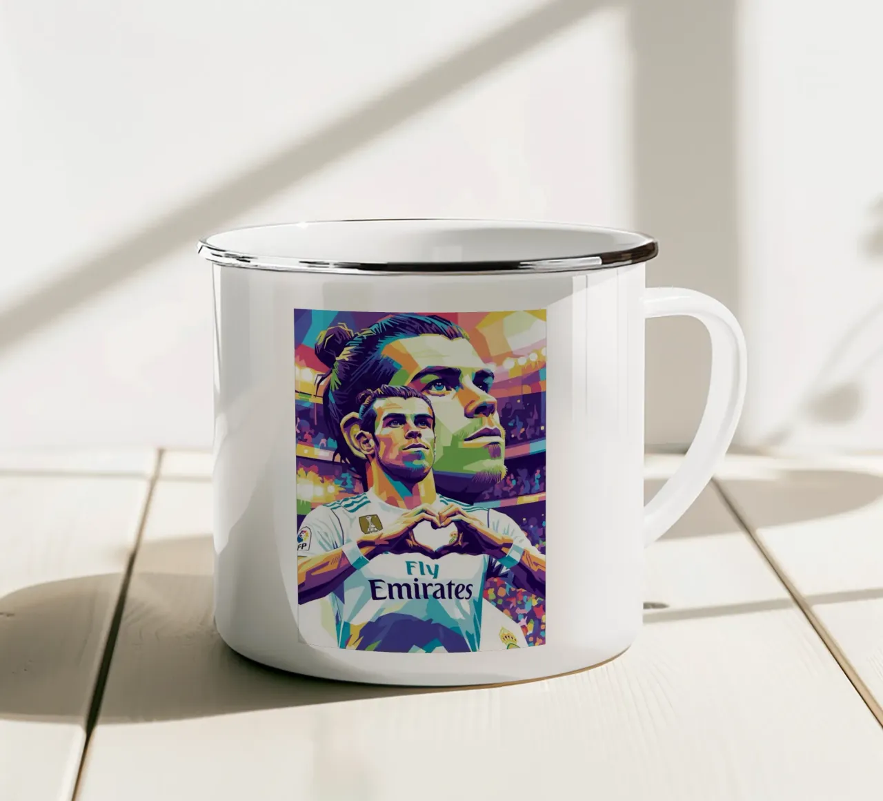 Ritratto pop art di Gareth Bale #4 tazza in smalto da Hantamrata