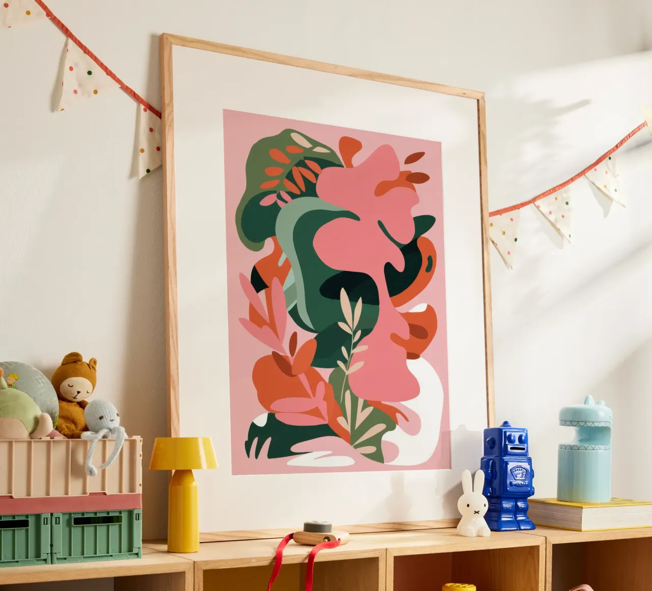 Forme organiche fluenti poster con telaio in alluminio da Wish Studio