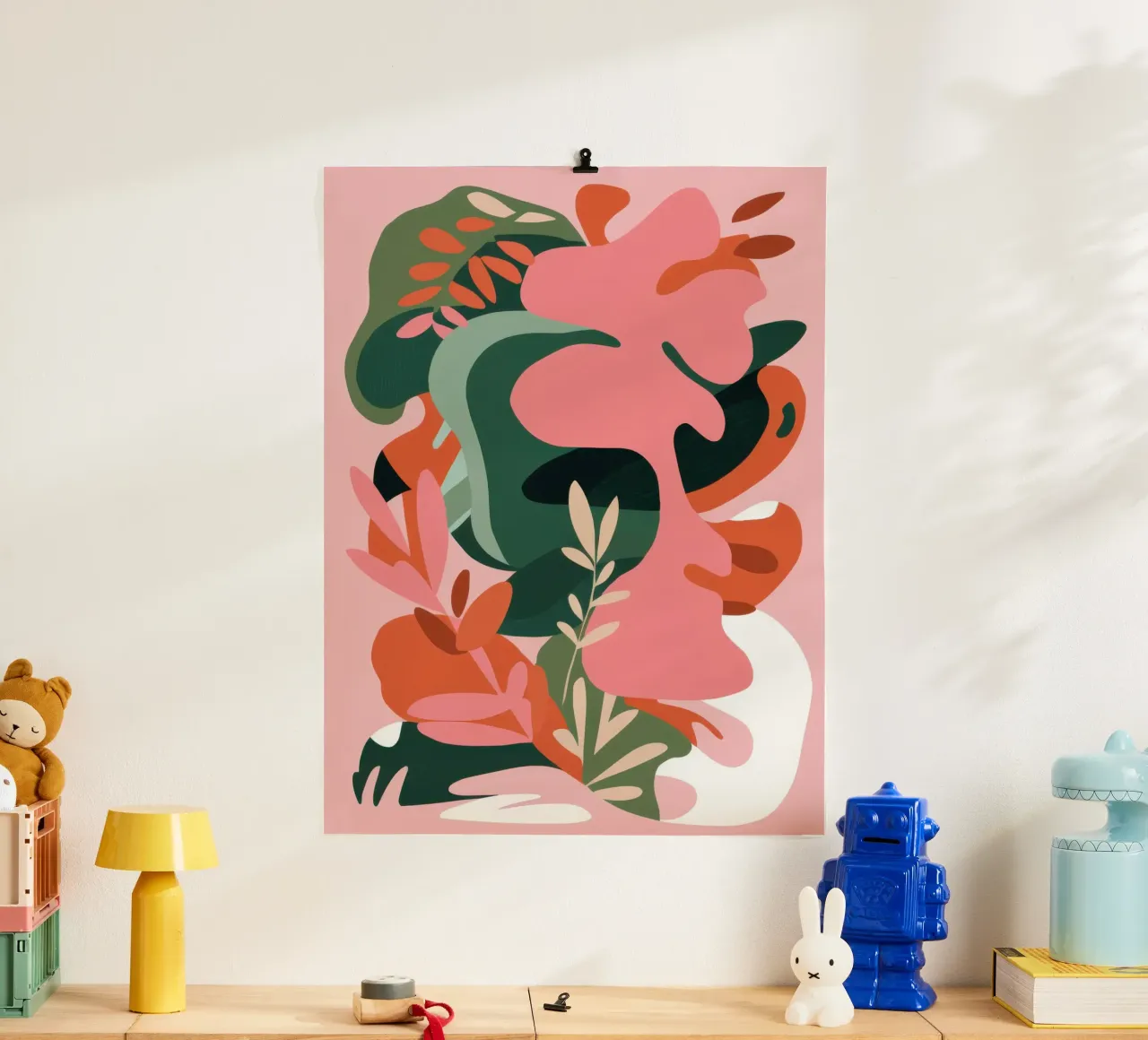 Forme organiche fluenti poster con telaio in alluminio da Wish Studio