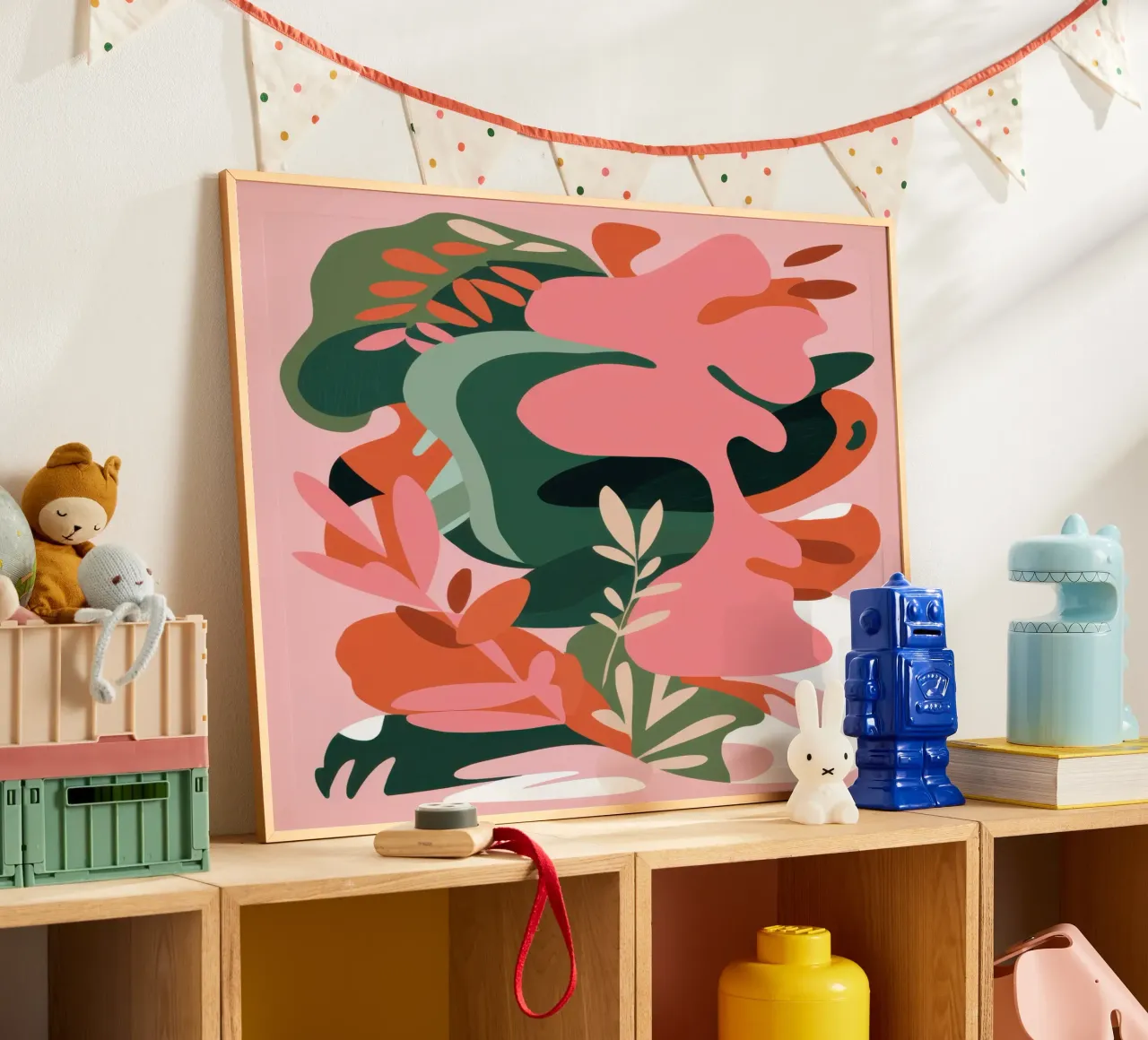 Forme organiche fluenti poster con telaio in alluminio da Wish Studio