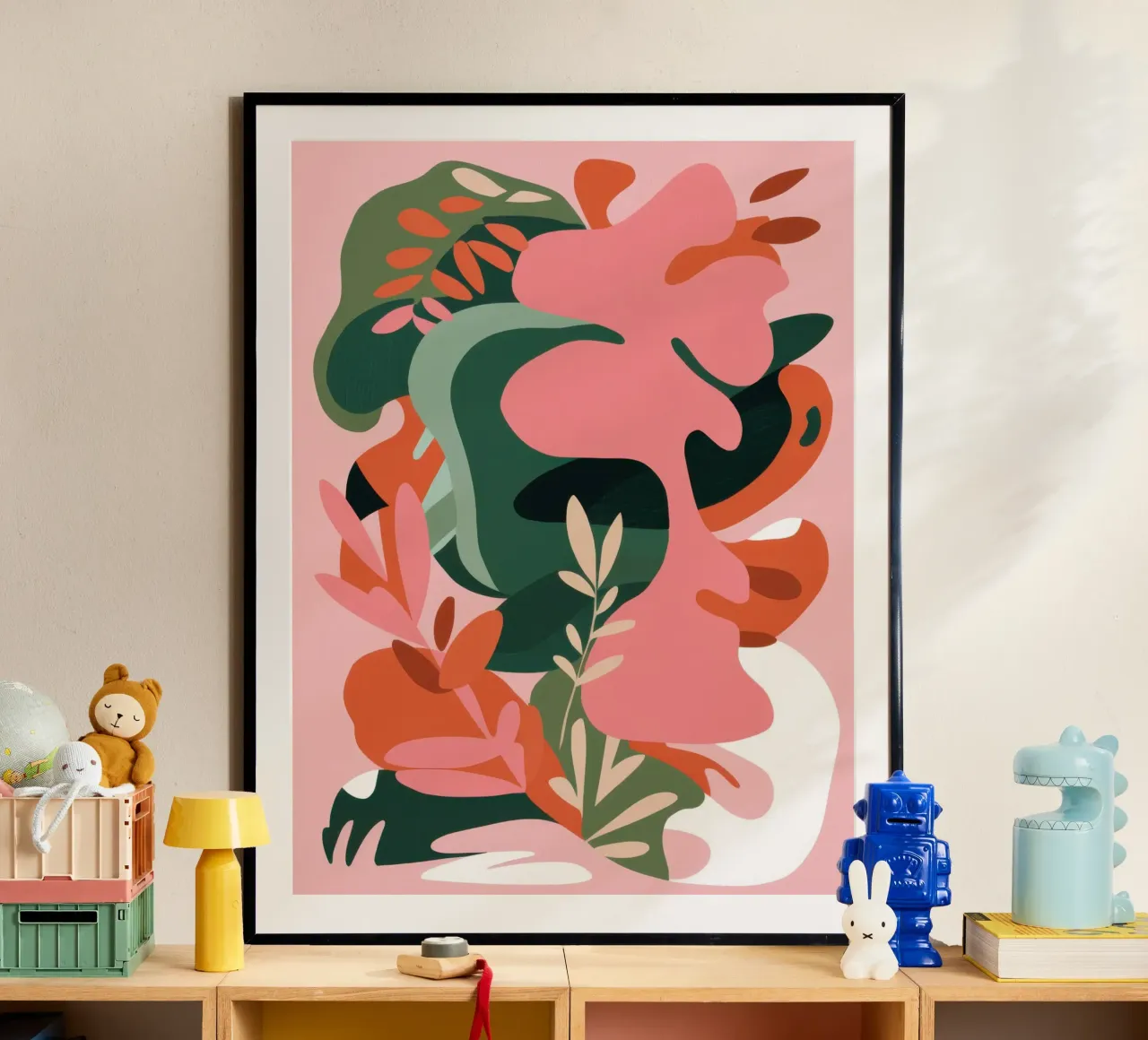 Forme organiche fluenti poster con telaio in alluminio da Wish Studio