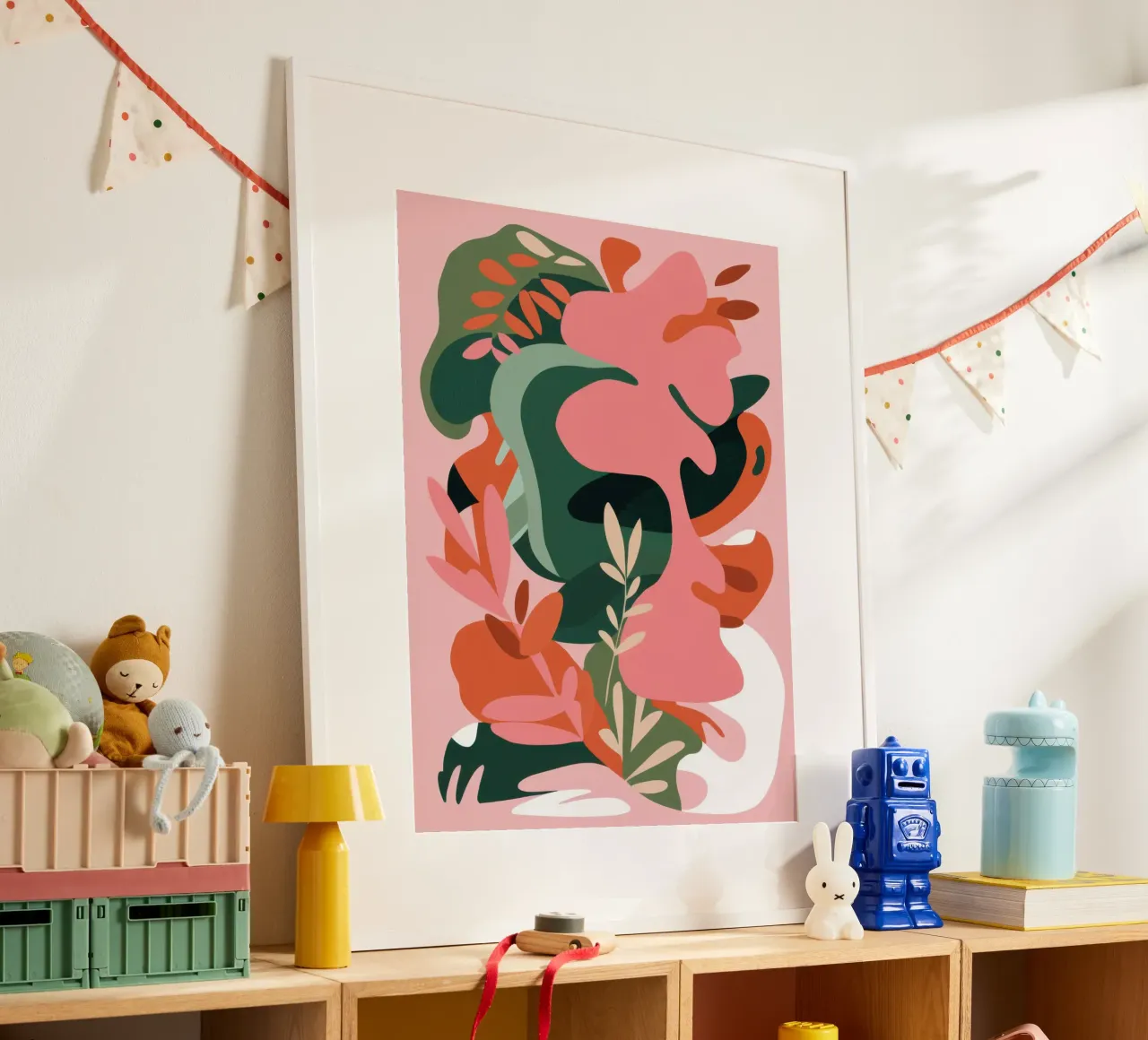 Forme organiche fluenti poster con telaio in alluminio da Wish Studio