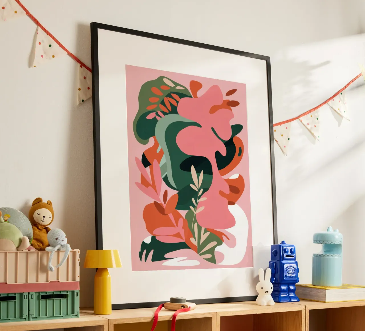 Forme organiche fluenti poster con telaio in alluminio da Wish Studio