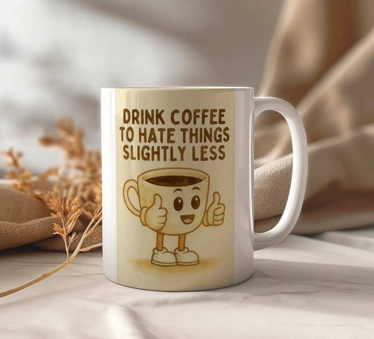 bere caffè per odiare un po' meno le cose tazza in ceramica da cepeducks